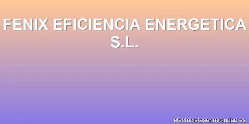 FENIX EFICIENCIA ENERGETICA S.L.