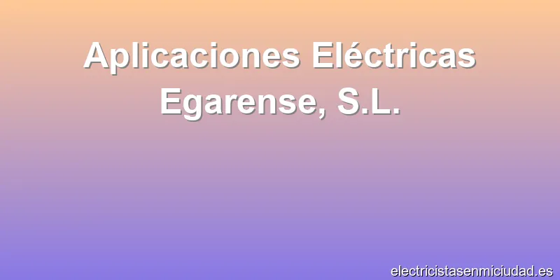 Aplicaciones Eléctricas Egarense, S.L.