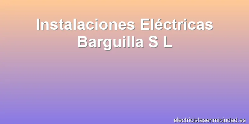 Instalaciones Eléctricas Barguilla S L