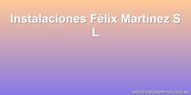 Instalaciones Félix Martínez S L