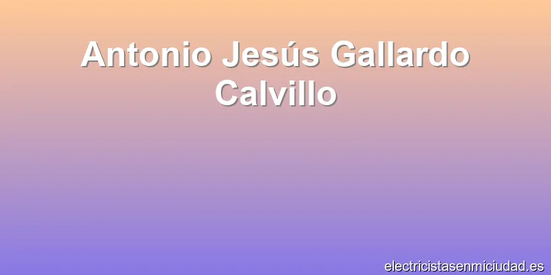 Antonio Jesús Gallardo Calvillo