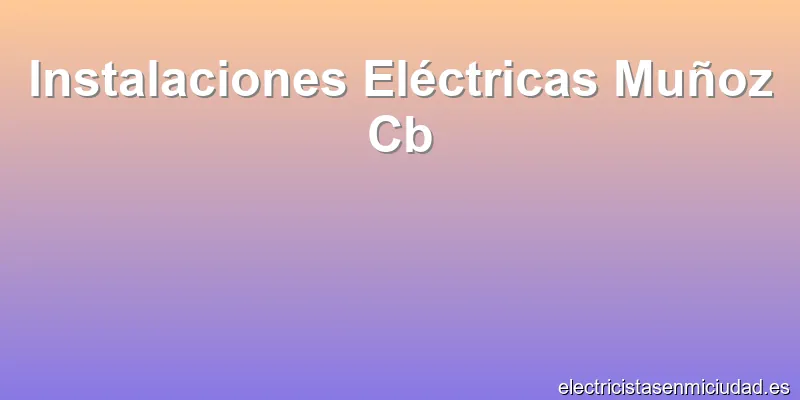 Instalaciones Eléctricas Muñoz Cb