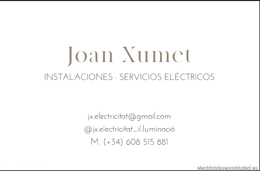 Joan Xumet electricitat i il.luminació