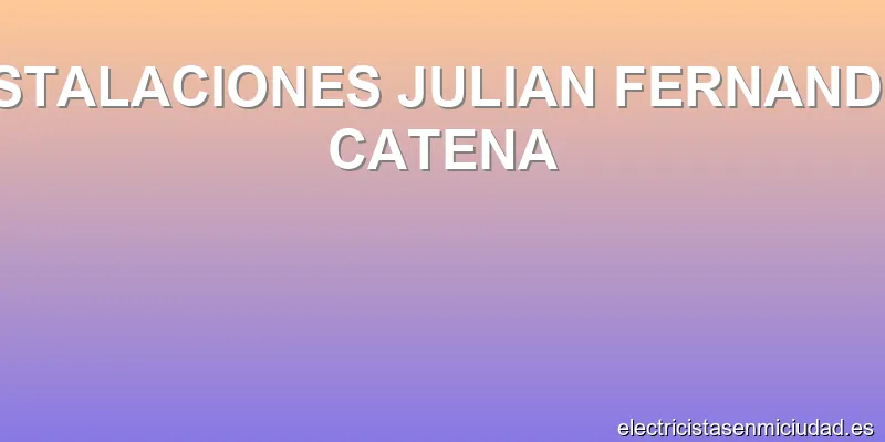 INSTALACIONES JULIAN FERNANDEZ CATENA