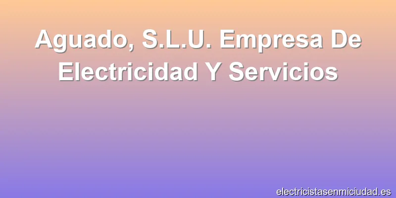 Aguado, S.L.U. Empresa De Electricidad Y Servicios