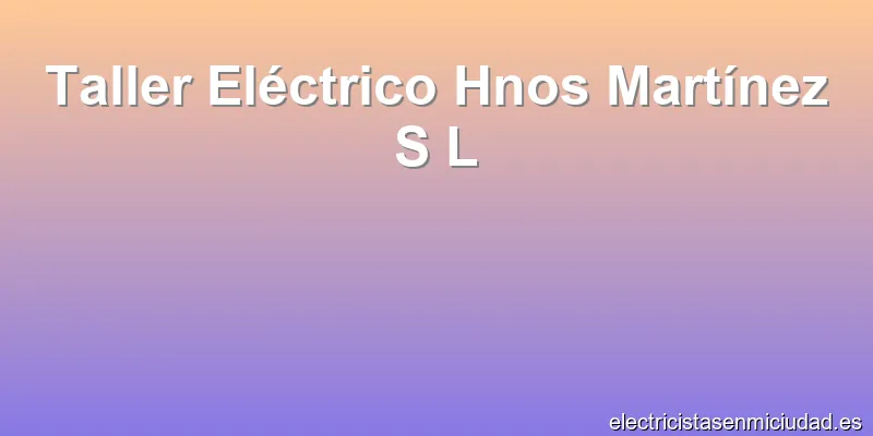 Taller Eléctrico Hnos Martínez S L