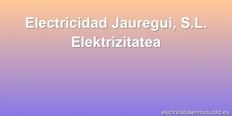 Electricidad Jauregui, S.L. Elektrizitatea