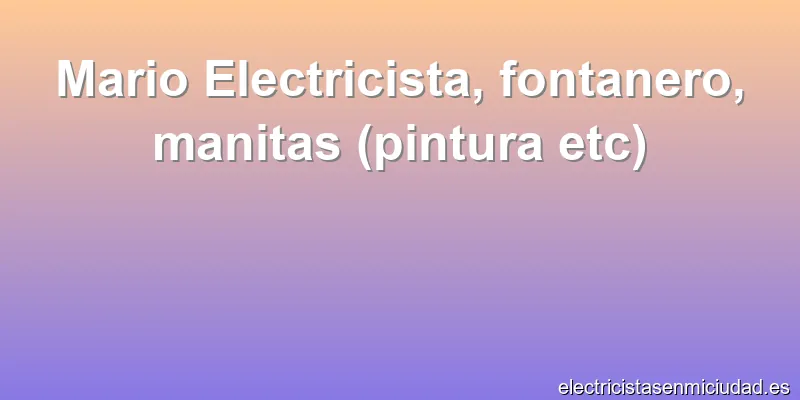 Mario Electricista, fontanero, manitas (pintura etc)
