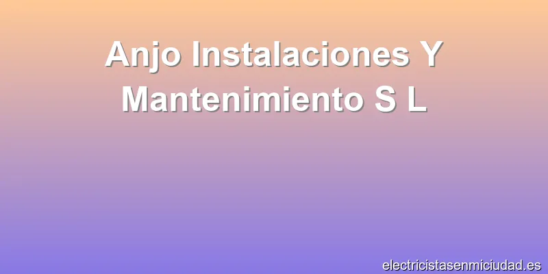 Anjo Instalaciones Y Mantenimiento S L