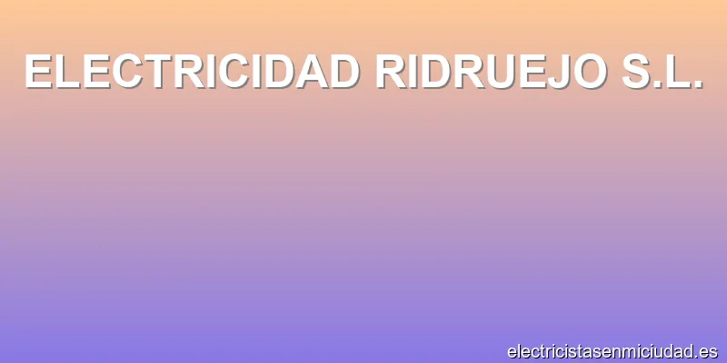 ELECTRICIDAD RIDRUEJO S.L.