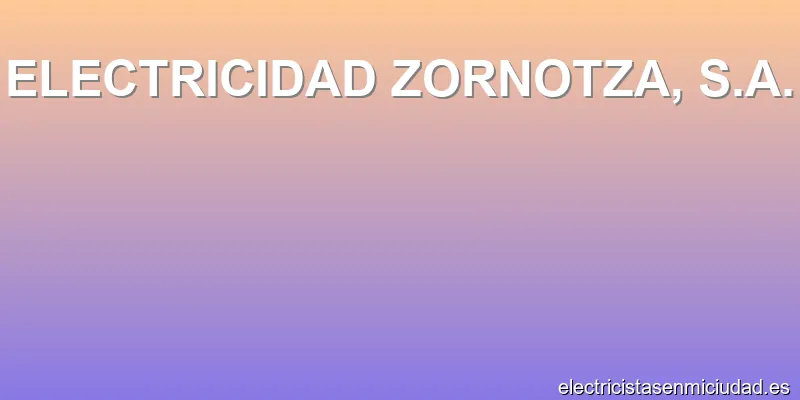 ELECTRICIDAD ZORNOTZA, S.A.