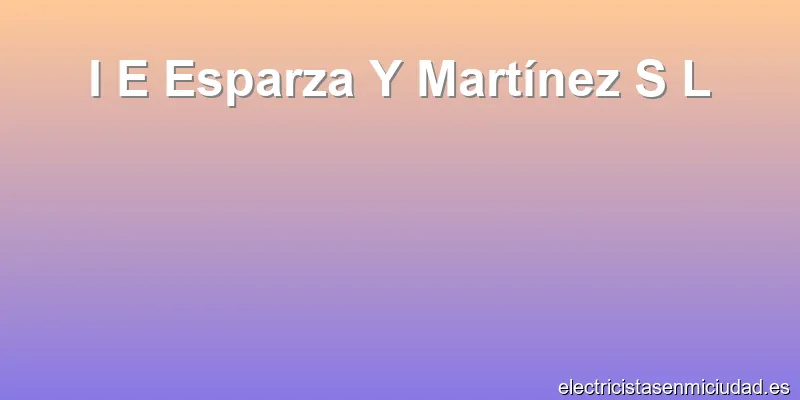 I E Esparza Y Martínez S L