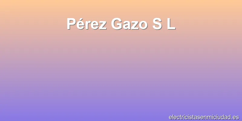 Pérez Gazo S L