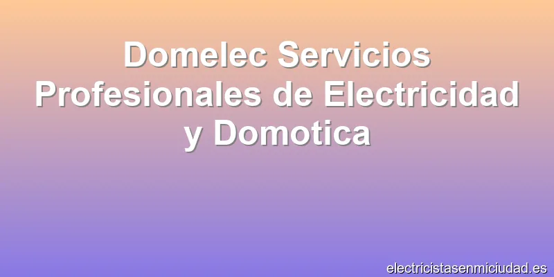 Domelec Servicios Profesionales de Electricidad y Domotica