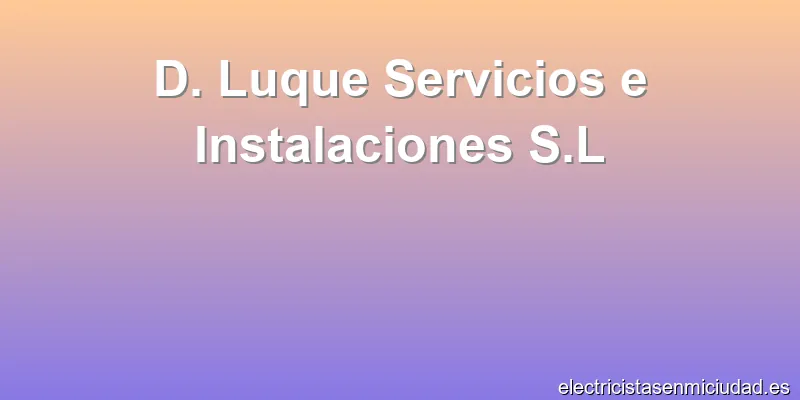 D. Luque Servicios e Instalaciones S.L