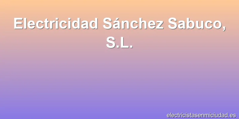 Electricidad Sánchez Sabuco, S.L.