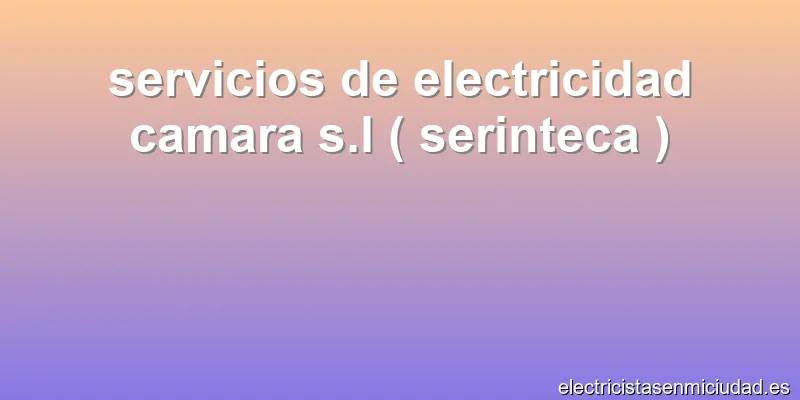 servicios de electricidad camara s.l ( serinteca )
