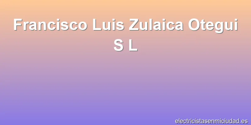 Francisco Luis Zulaica Otegui S L