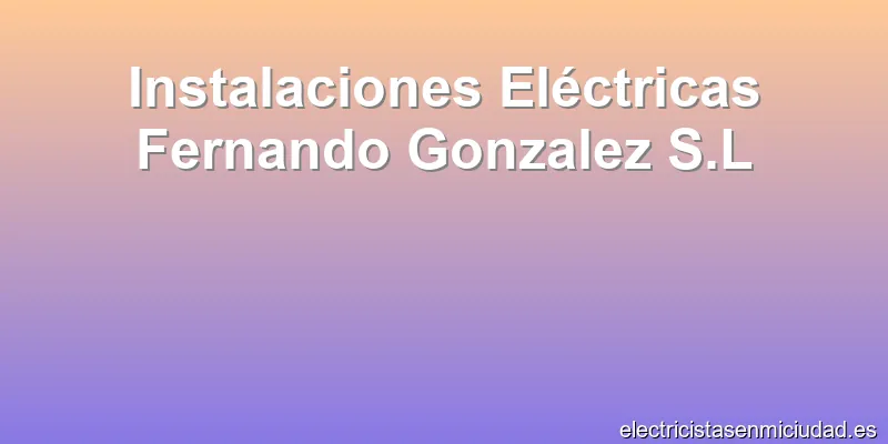 Instalaciones Eléctricas Fernando Gonzalez S.L
