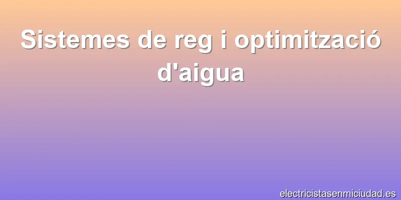 Sistemes de reg i optimització d'aigua