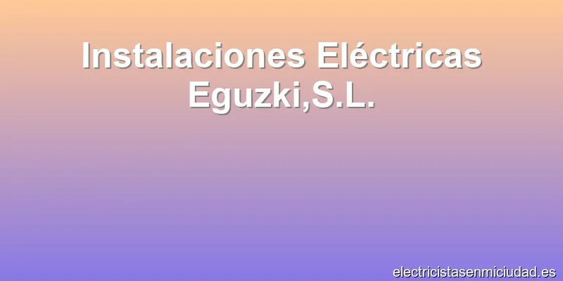 Instalaciones Eléctricas Eguzki,S.L.
